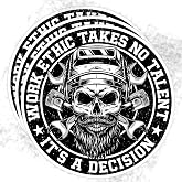 Set 3PCS 2 Inches - Work Ethic Takes No Talent Its A Decision Sticker Hard Hat Stickers Proud Blue Collar Mechanic Skull 2