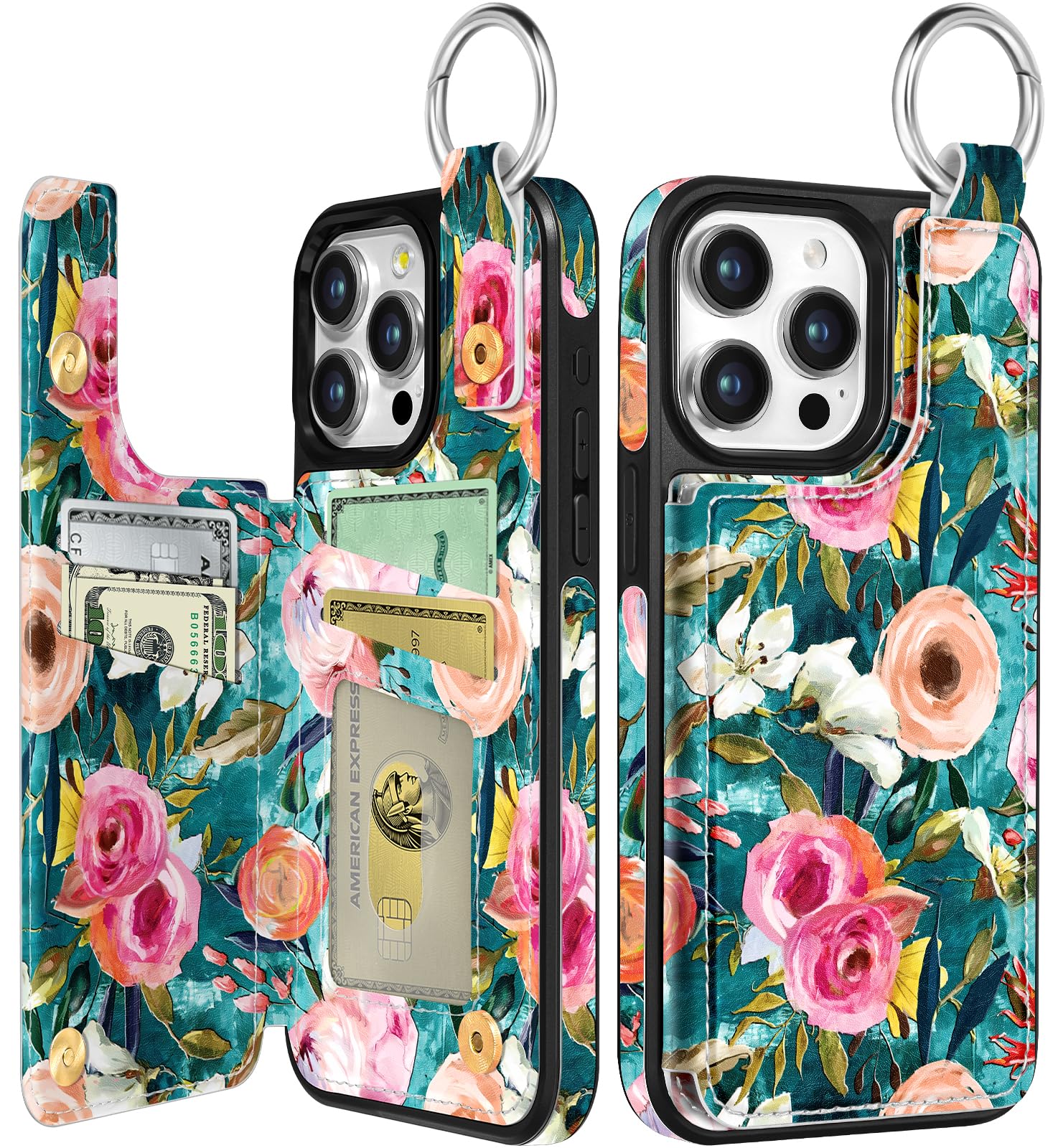 Lotadilo for iPhone 15 Pro Wallet Case with Card