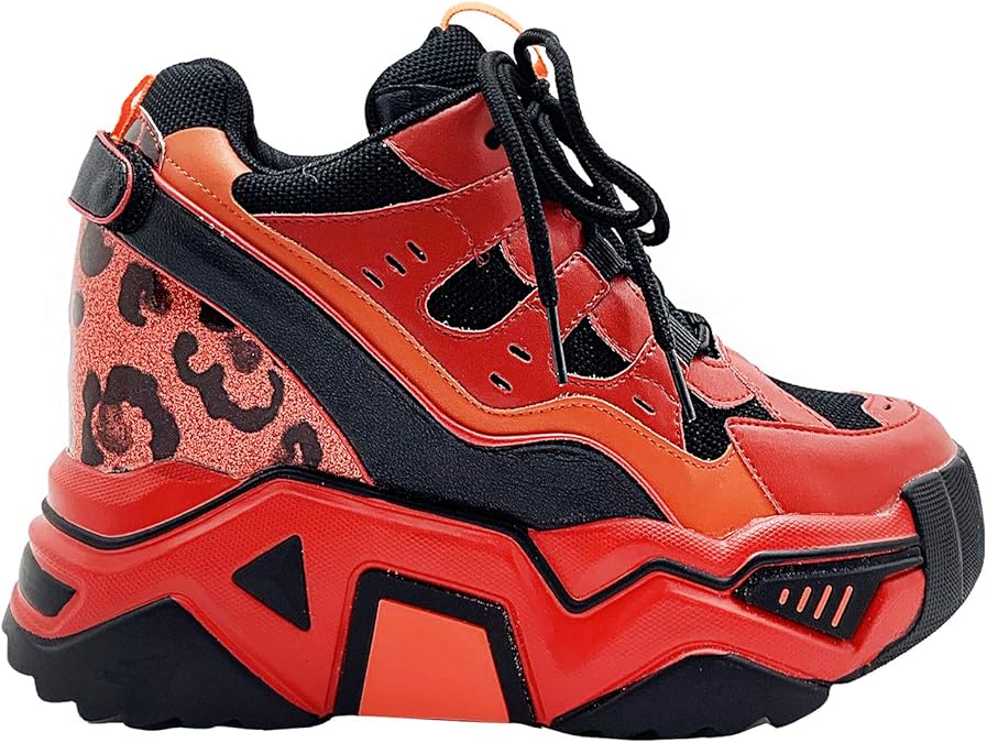 Anthony Wang Product Red Platform Wedge Sneakers (11