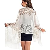 ZYSC Women's Floral Lace Scarf Shawl with Tassels for Wedding Evening Party Dresses