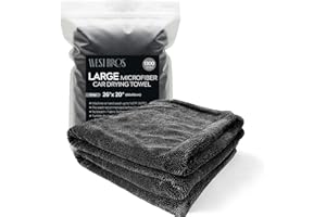 WEST BROS Large Microfiber Car Drying Towel 1300 GSM Double Twist Pile - Premium Auto Wash Towel for Cars Trucks SUV - Super 