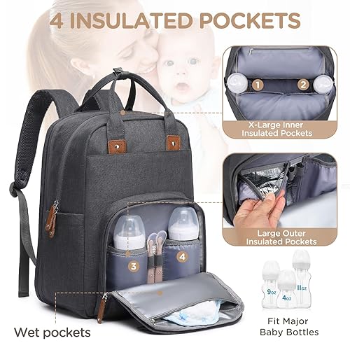 Qualyphant Extra Large Diaper Bag for Kids Expandable 35L Twin