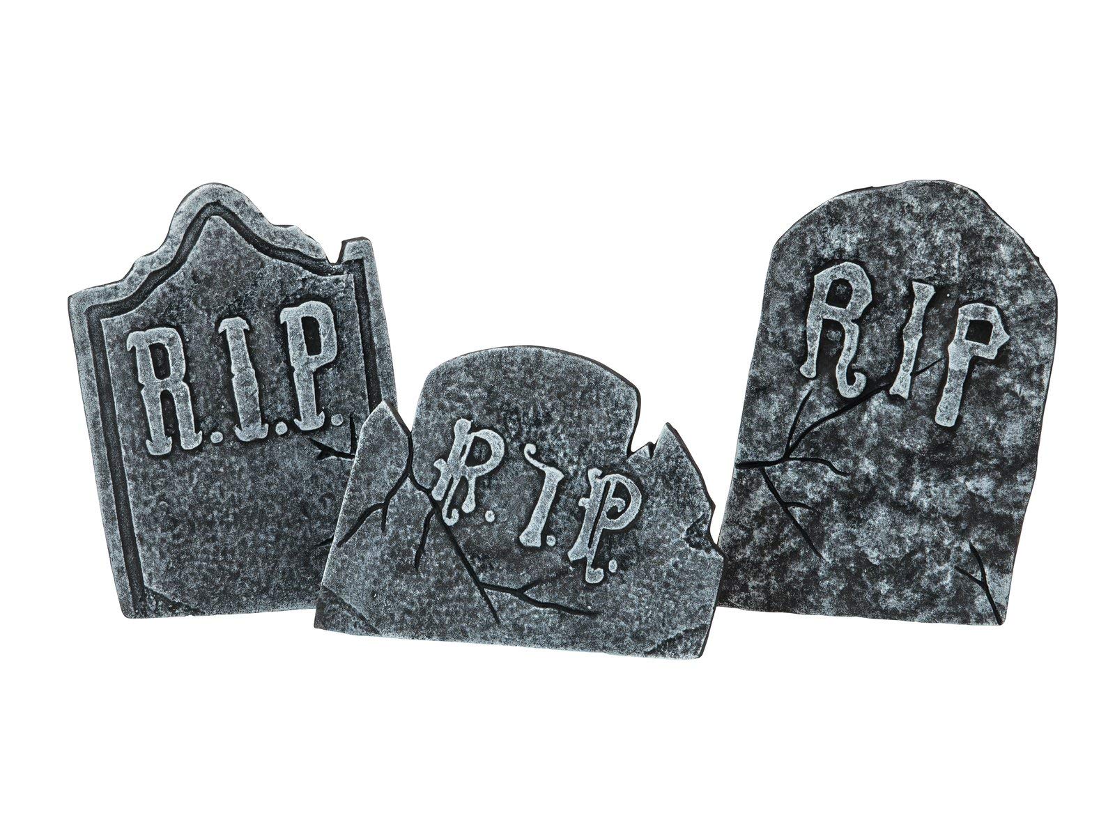 Europalms 83314676 Halloween Tombstone Set with Feet, 3 Pieces, Multicoloured, One Size