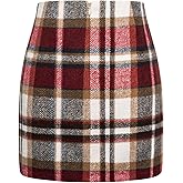 Kate Kasin 2025 Plaid Pencil Skirts for Women High Waisted Casual Stretch Bodycon Mini Skirt