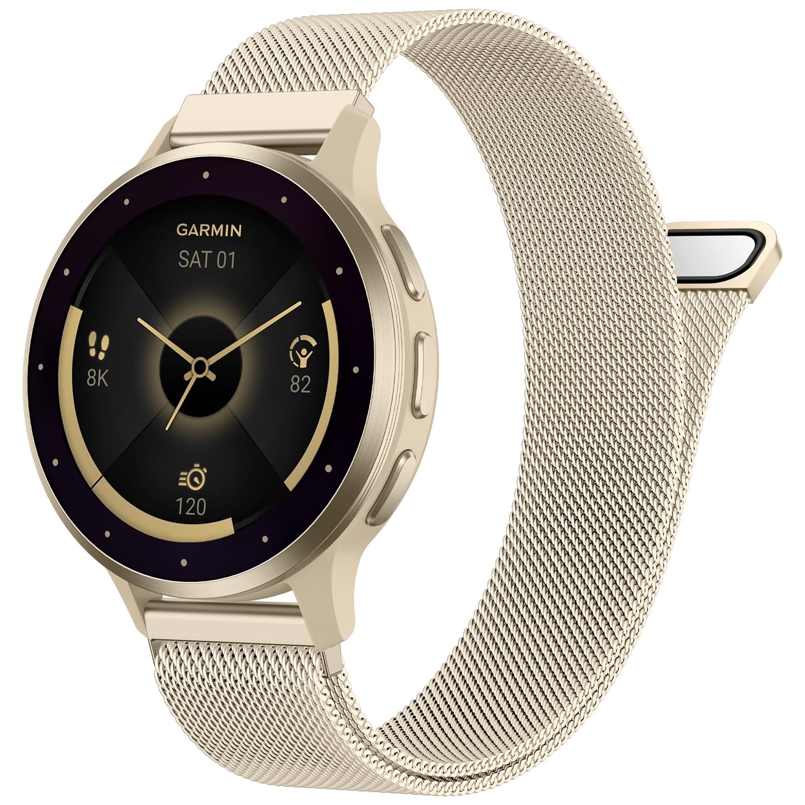 Photo 1 of 18mm Classic Metal Bands Compatible for Garmin Venu 3S/2S/Venu 4 41mm/Vivoactive 4S/Active S/GarminMove 3S Watch Band,Stainless Steel Mesh Strap Loop Bracelet for Forerunner 255S/265S Watch Women Men