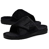 SOLLBEAM Women's Plantar Fasciitis Fuzzy House Orthopedic Adjustable Slippers With Arch Support Orthotic Heel Cup Sandals For Ladies