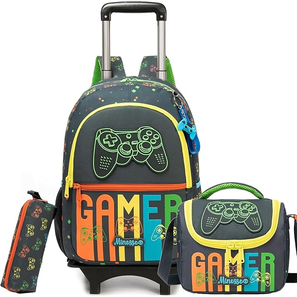 Egchescebo School Rolling Backpack For Kids - 3PCS - View #9