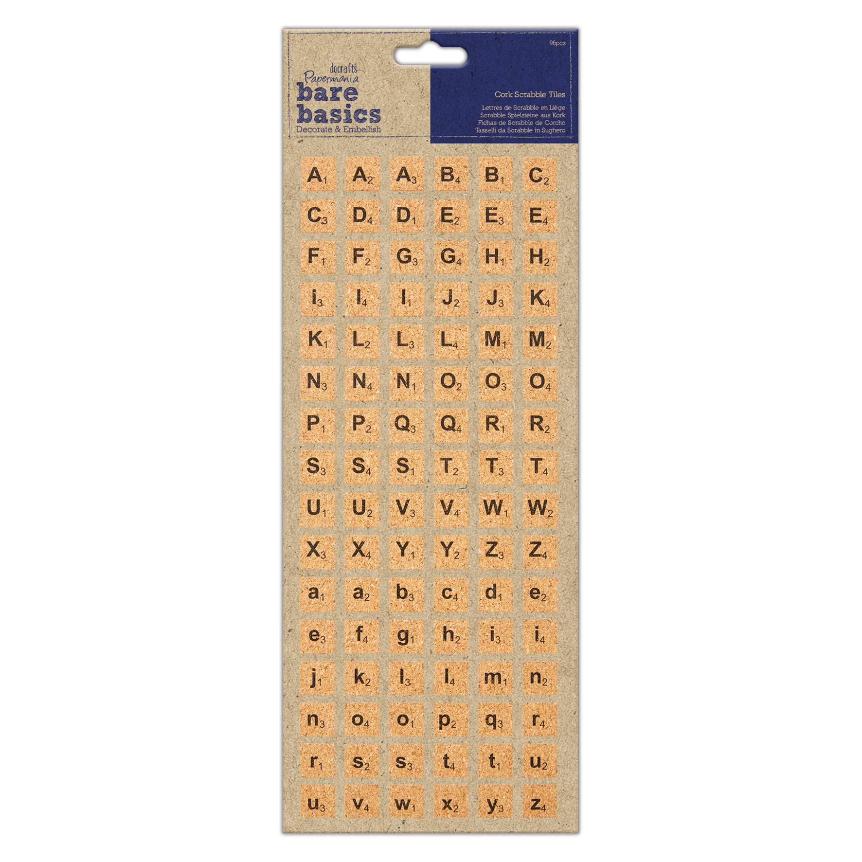 Bare Basics - Cork Scrabble Tiles - 96 Pieces