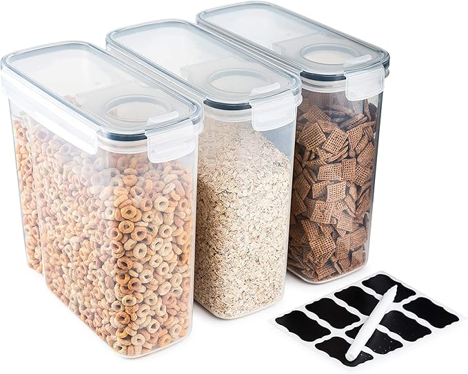 Cereal Storage Containers 3Pcs Set Plastic Food Storage Containers