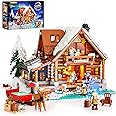 LUMIBRICKS Aurora-Cabin Christmas Lighting-Building-Bricks Set - 2425 Pcs Retro House Winter Lodge LED Light Construction Bui