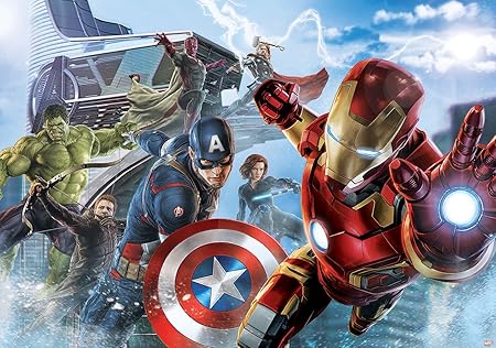 Carta Da Parati Murale Per Cameretta Pareti Marvel Avengers