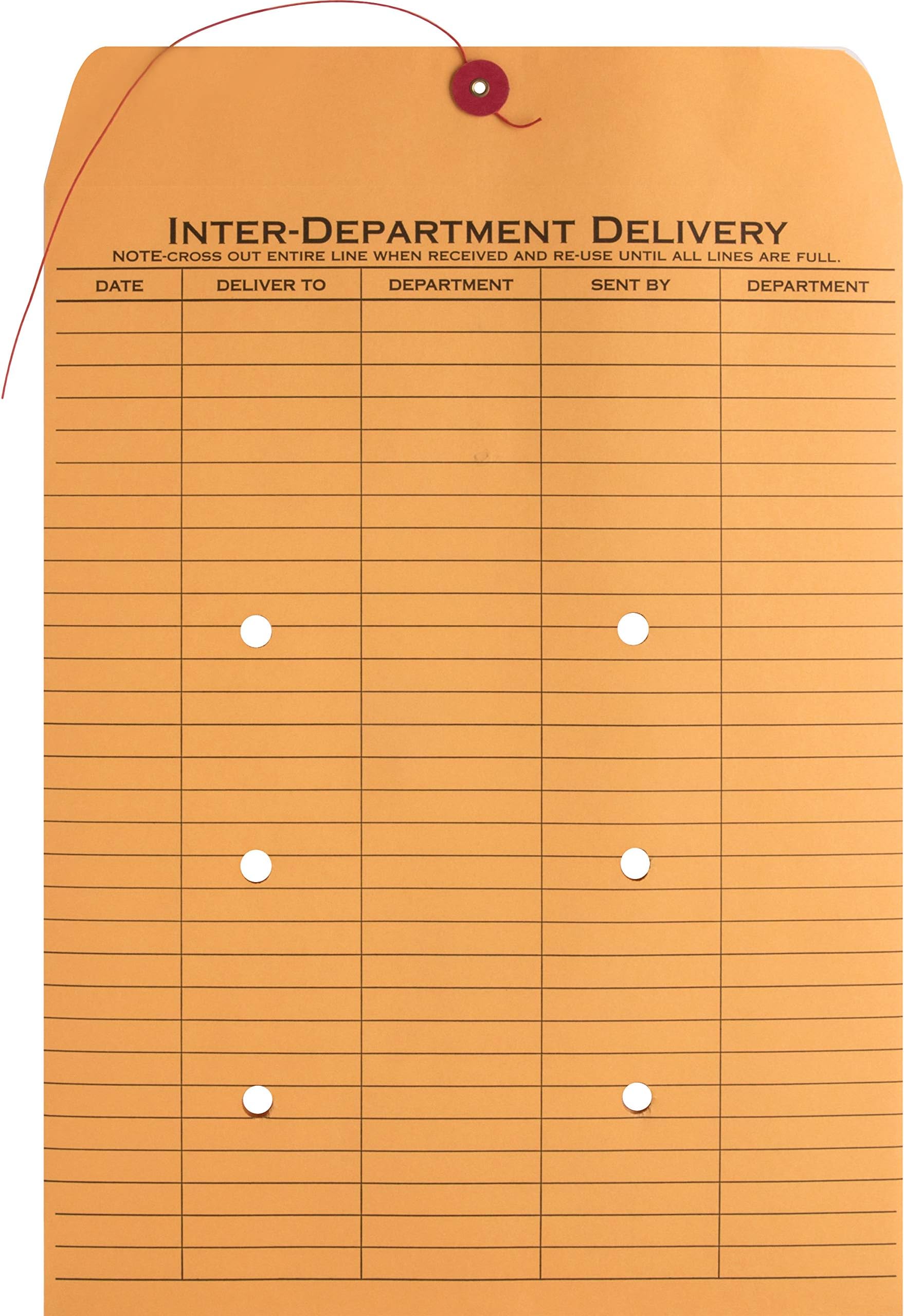 Business Source 42255 Inter-Dept.Envelopes, Str/Button Close,10x13,100/CT,Kraft
