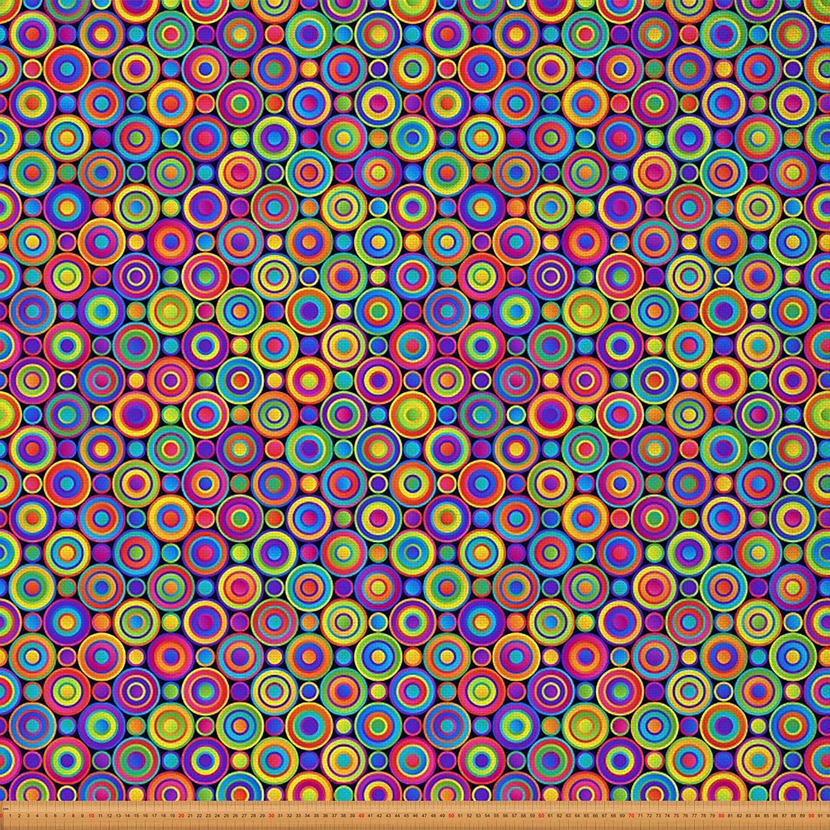 Geometric Upholstery Fabric for Chairs,Bright Colorful Trippy Circles Fabric by The Yard,Rainbow Abstract Swirl Fabric for Upholstery and DIY Projects,3 Yards,(L276*W150cm) Yellow Purple