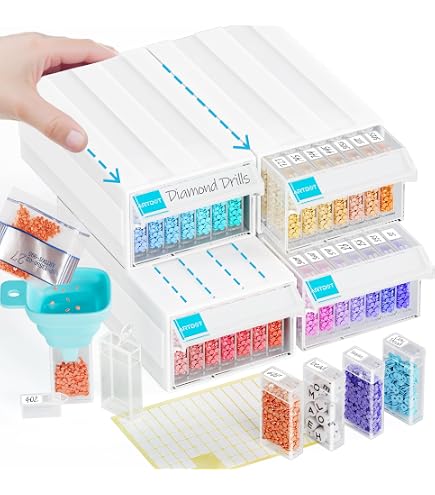 78-Piece Diamond Bead Storage System – Clear Plastic Organizer With Snap Lid For Jewelry, Nail Art & Crafts