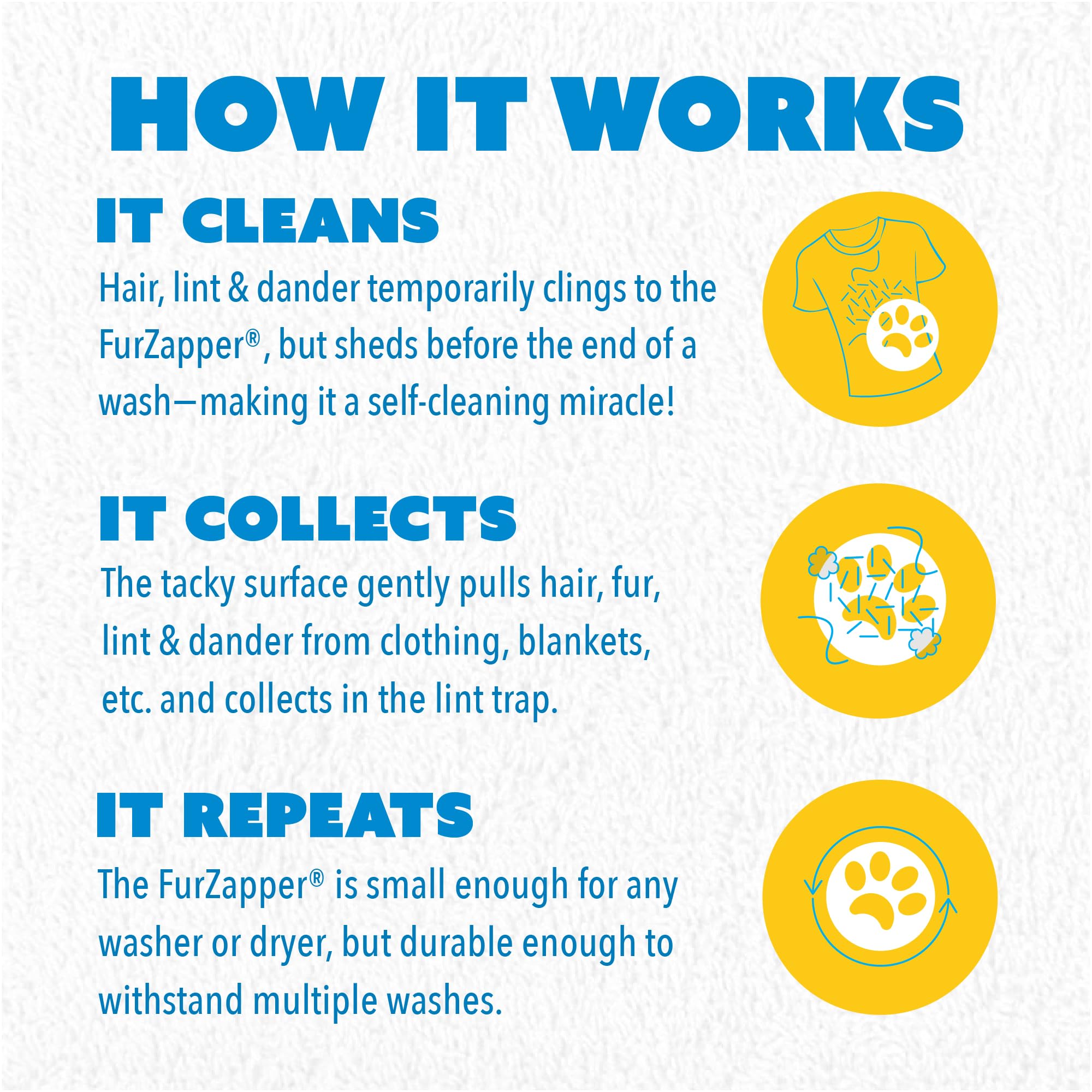 FurZapper Pet Hair Remover for Laundry, 2 Pack Reusable Dog & Cat