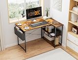HOMIDEC L Shaped Desk 100cm Corner Computer Desk Reversible Shelf view 2