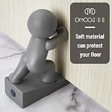 Omoojee Cute Door Stopper Wedge Gray Non-Slip Patented Vinyl Keep Doors Open view 7