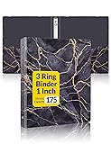SUNEE 3 Ring Binder 1 Inch, Cute Binder with 2