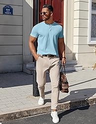 COOFANDY Men Henley Shirt Cotton T Shirts Button