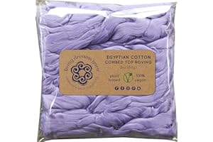 LIVING DREAMS YARN Cotton Fiber for Spinning, Blending, Felting & Fiber Arts. Soft Vegan Combed Top Roving. Iris