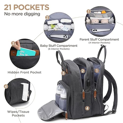 Qualyphant Extra Large Diaper Bag for Kids Expandable 35L Twin