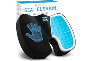 Ergonomic Innovations Office Chair Cushions, Comfort Supportive Gel Seat Cushion for Desk Chair, Car Seat Cushion for Car Driving, Pressure Relief Seat Cushion for Tailbone Pain Relief