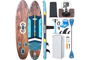 ZLX 11'6" Extra Wide Inflatable Stand Up Paddle Board SUP, Stable Non-Slip Deck Pad, Unique Fin System and Premium iSUP Accessories - Portable Backpack & Upgraded Pump for Adults, All Skill Levels