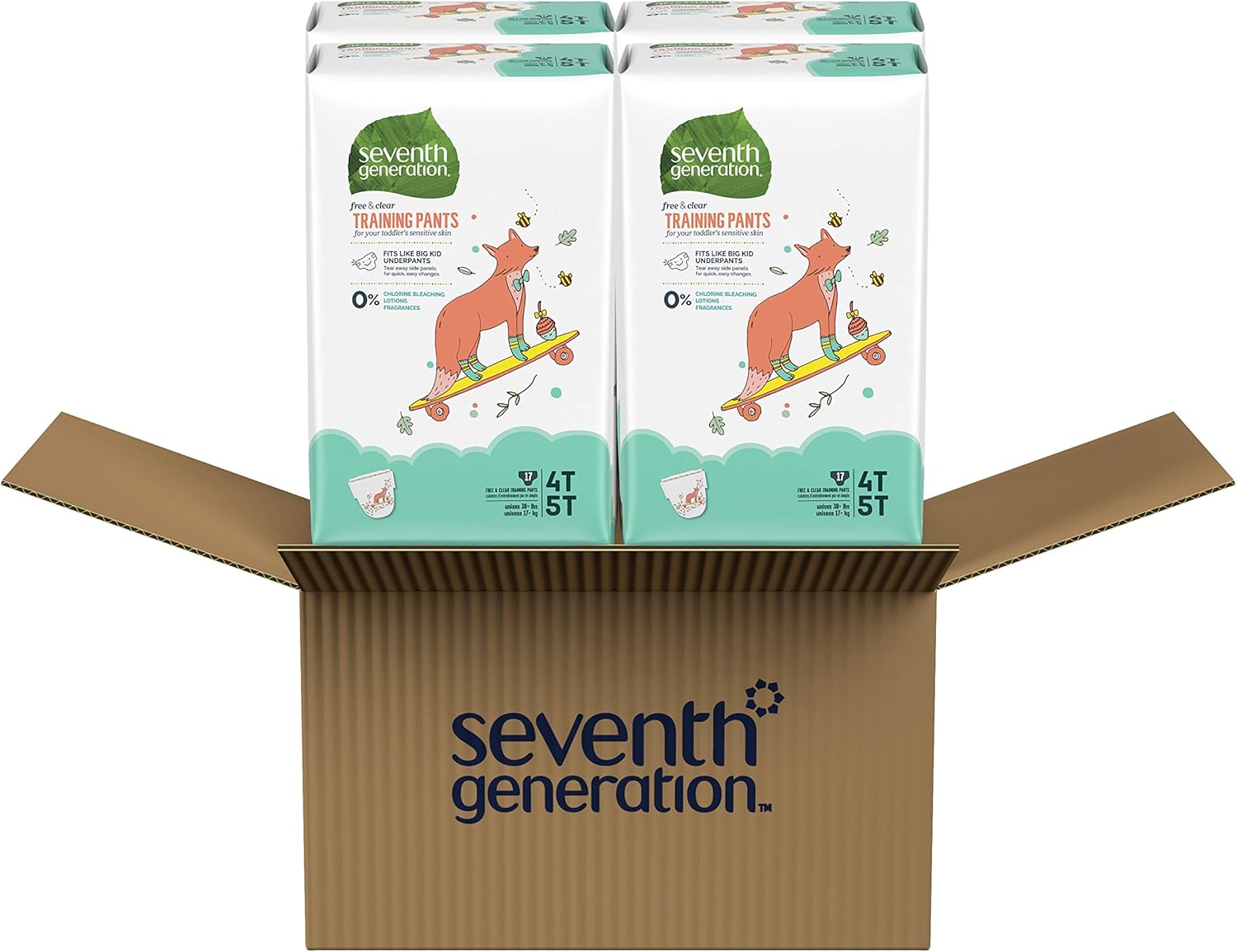 Seventh Generation Baby & Toddler Training Pants, XLarge Size 4T-5T, 68 count (Packaging May Vary): Health & Personal Care