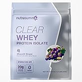 Nutrasumma Clear Whey Protein Isolate Powder, 20g Protein, Sugar Free, Fat Free, Lactose Free, Moonlit Grape Flavor, 1.21 lb, 22 Servings