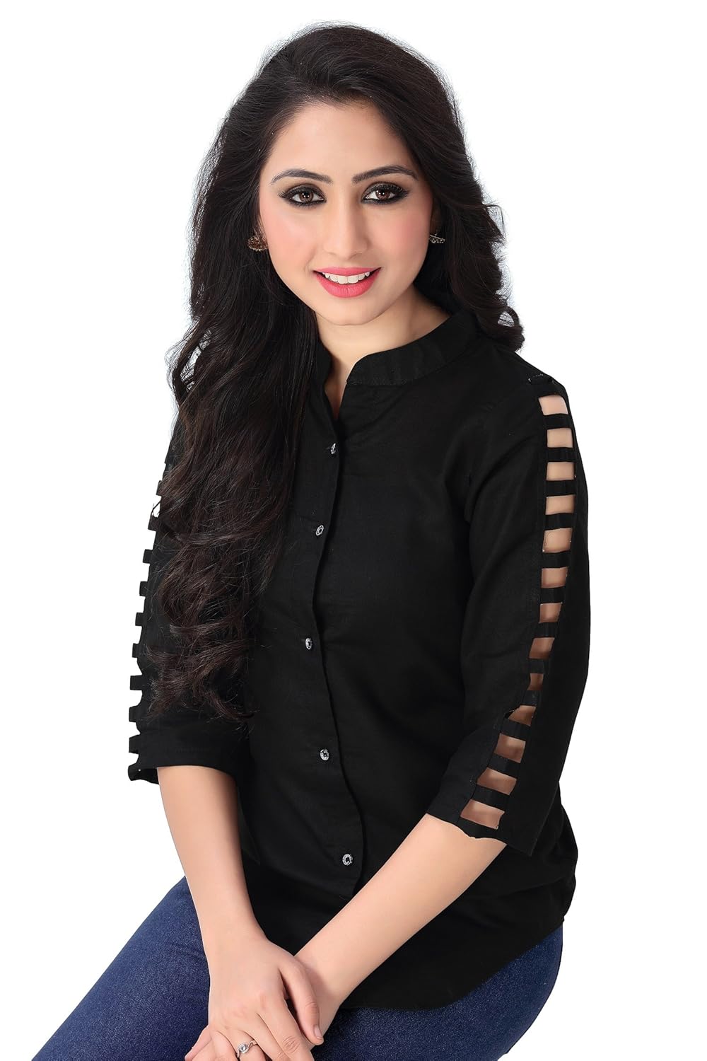 venisa women's rayon top (s001,black)