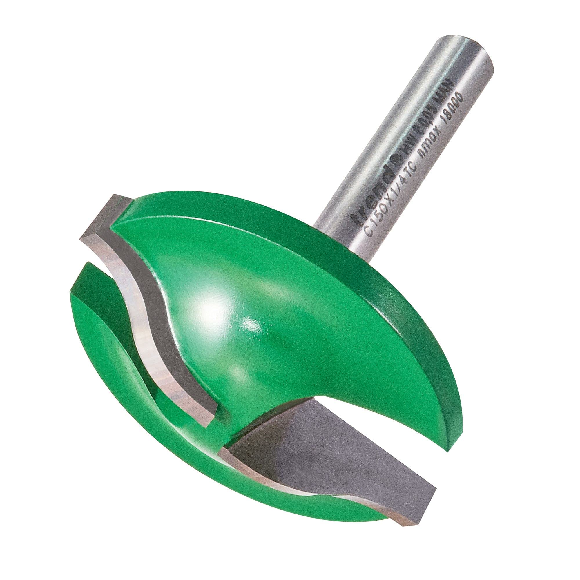 Trend CraftPro Panel Raiser Router Cutter, 1/4 Inch Shank, 12mm Radius and 41mm Cut Diameter, Tungsten Carbide Tipped, C150X1/4TC