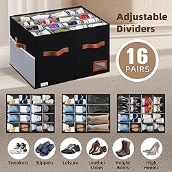 Supowin Shoe Organizer for Closet, Foldable Shoe