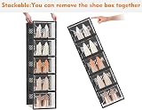 SIMPDIY Clear Shoe Storage Box 12 Pack Stackable with Lids UK Size 12 view 4