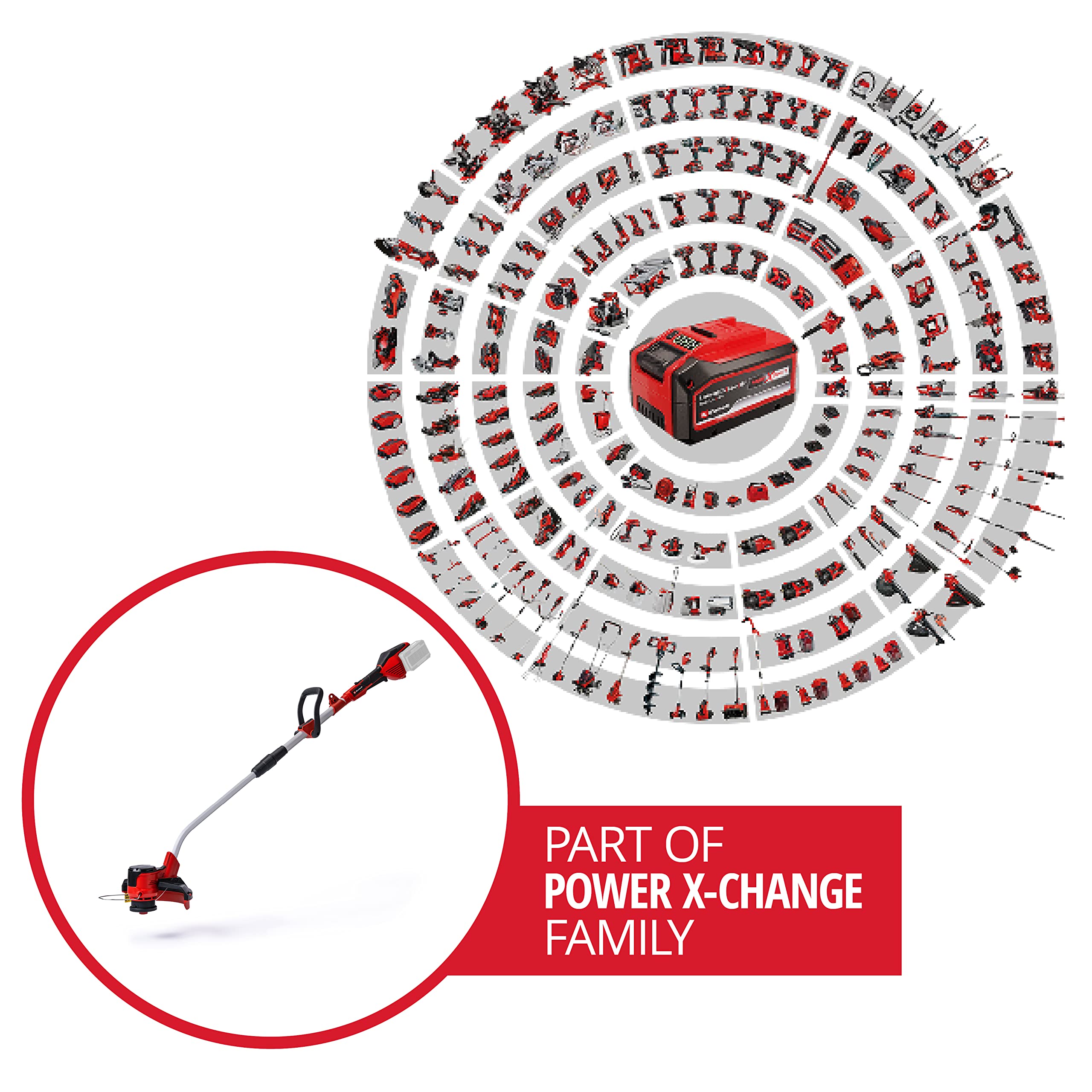 Einhell Akku-Rasentrimmer GE-CT 36/30 Li E - Solo Power X-Change (Lithium Ionen, 2x18 V, 9.000 U/min., elektr. Drehzahlregulierung, Fadenspule mit Tippautomatik, Flowerguard, ohne Akku und Ladegerät) 2