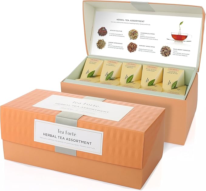 Detalles Sobre Tea Fortè Herbal Tea Assortment Box 20 filtros Pirámide