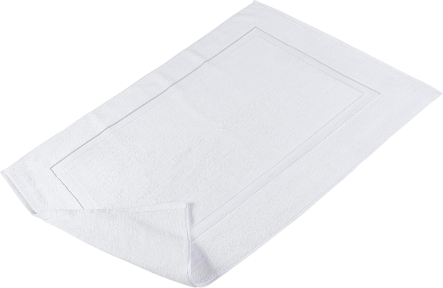 Utopia Towels Cotton Banded Bath Mats, White, [Not a Bathroom Rug], 21 x 34 Inches, 100% Ring Spun Cotton - Highly Absorbent and Machine Washable Shower Bathroom Floor Mat (Pack of 2): Home & Kitchen