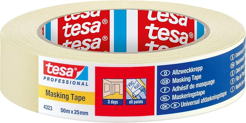 tesa Indoor Masking Tape 3 Day Removal 50m x 25mm General Purpose