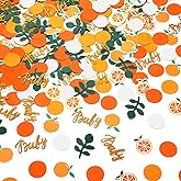 400 Pcs Little Cutie Baby Shower Confetti Citrus Decoration Orange Baby Shower Confetti with Eucalyptus and Orange Tangerine Table Scatter for Gender Reveal Decor