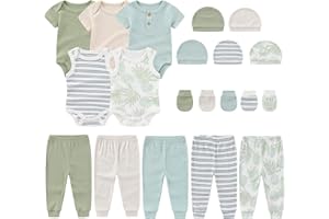 MAMIMAKA Newborn Layette Gift Set 20-Piece Cotton Baby Boy Girl Clothes Essentials and Accessories