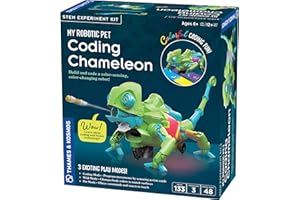 Thames & Kosmos My Robotic Pet: Coding Chameleon STEM Building & Experiment Kit | Color-Sensing Coding Robot for Boys & Girls Ages 8+, Screen-Free Educational Fun, Robotic Reptile with 3 Play Modes