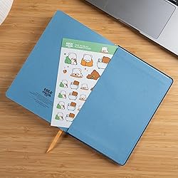 Milkmochabear Hello World Dot Grid Notebook in Navy
