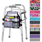 supregear Side Walker Bag, Walker Accessories Bag w/Cup Holder, Folding Walker Basket Waterproof Walker Organizer Caddy Pouch for Most Walker with Side Bar for Seniors, Elderly, Double Sided