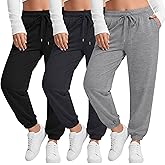 Yearntown Plus Size Joggers for Women Sweatpants Baggy Lounge Pants Elastic Waist Drawstring Workout Casual Pant with Pocket
