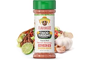 Taco Tuesday Seasoning Mix by Flavor God - Premium All Natural & Healthy Spice Blend for Grilling Chicken, Beef, Seafood, Vegetables, Salad, Ravioli, Pizza, & Pasta - Kosher, Gluten-Free, Dairy-Free, Vegan, Keto Friendly