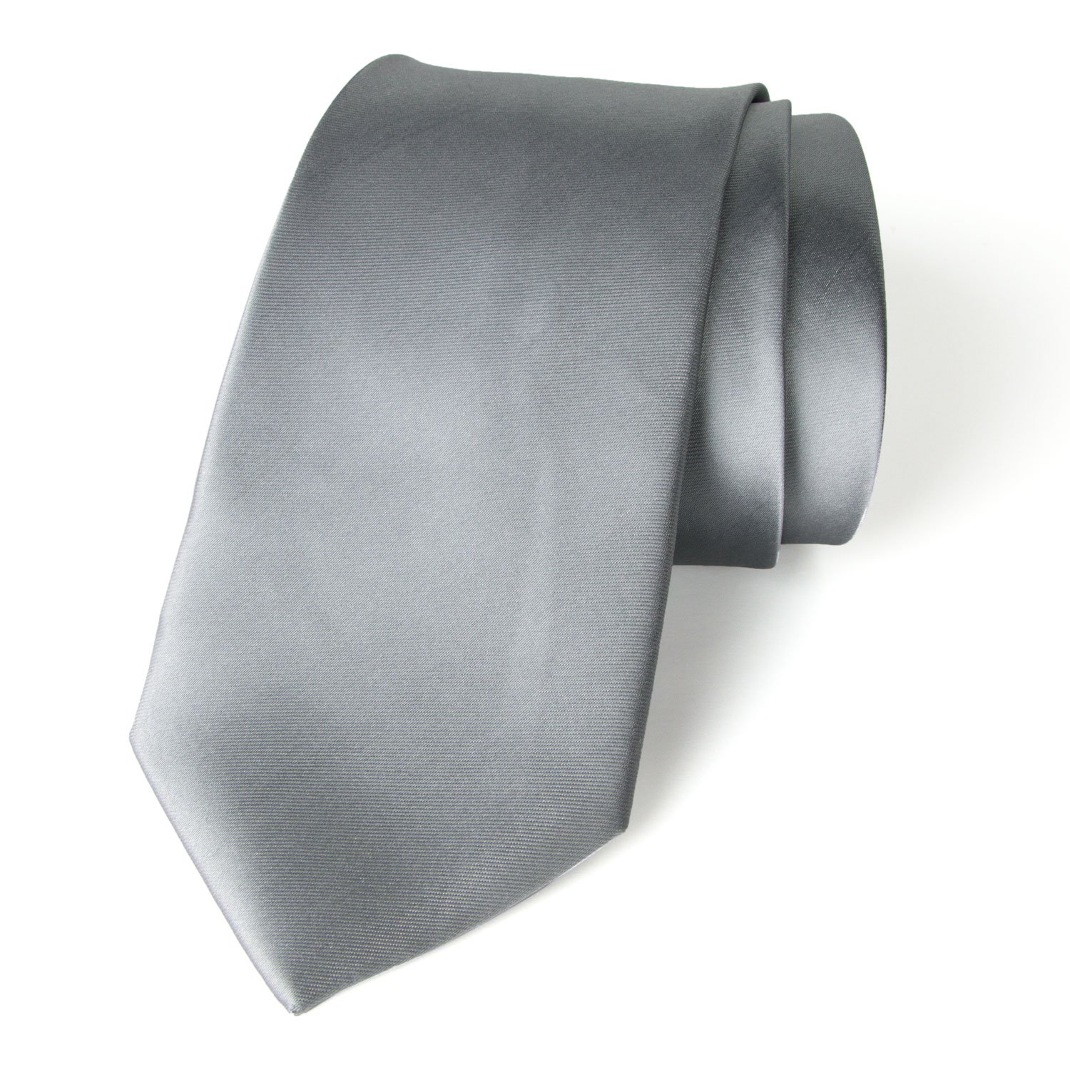 Spring Notion Men's Solid Color Satin Microfiber Tie, Regular and Skinny Width