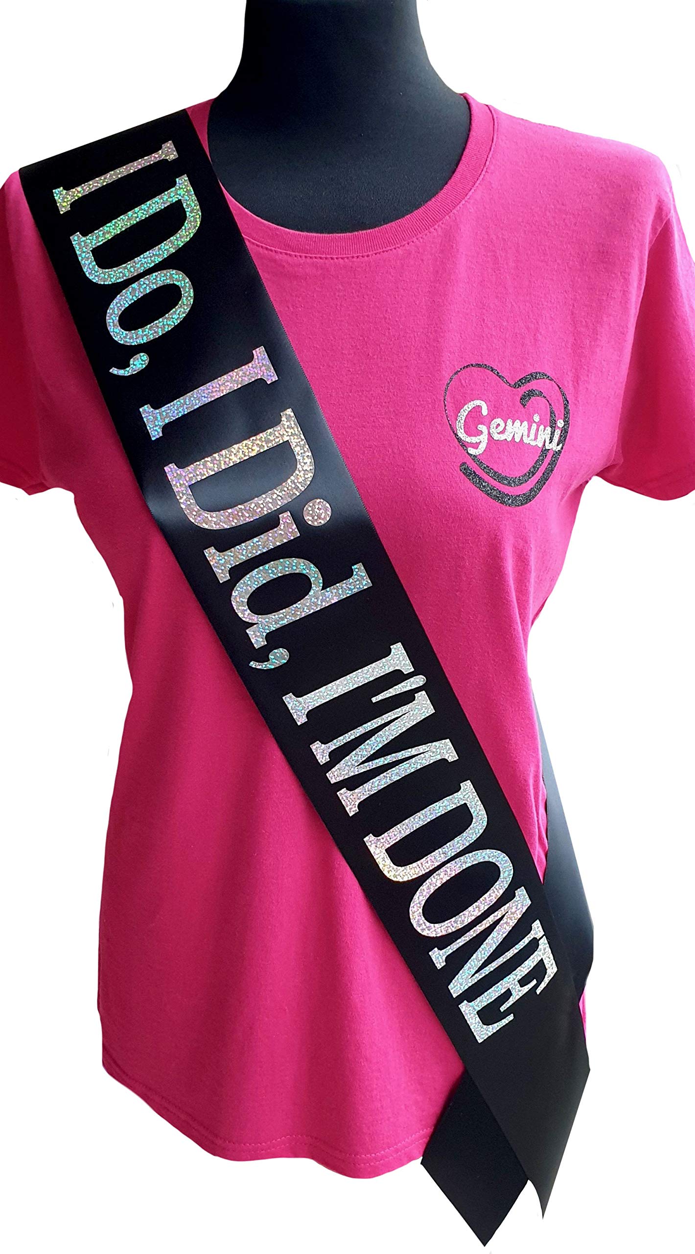 Gemini Ribbons - Divorce Sash - I Do, I Did, I'm Done - Holographic - Party - Womens - Gift - Outfit - Divorce Party