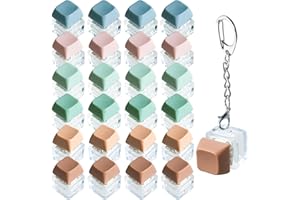 XIAWALANGZHUO 24 Pcs Keyboard Fidget Toy, Keyboard Fidget Keychain Keyboard Decompression Button Finger Clicker Toys, Button Stress Relief Fidget Gifts for Adult to Relief Stress (24)
