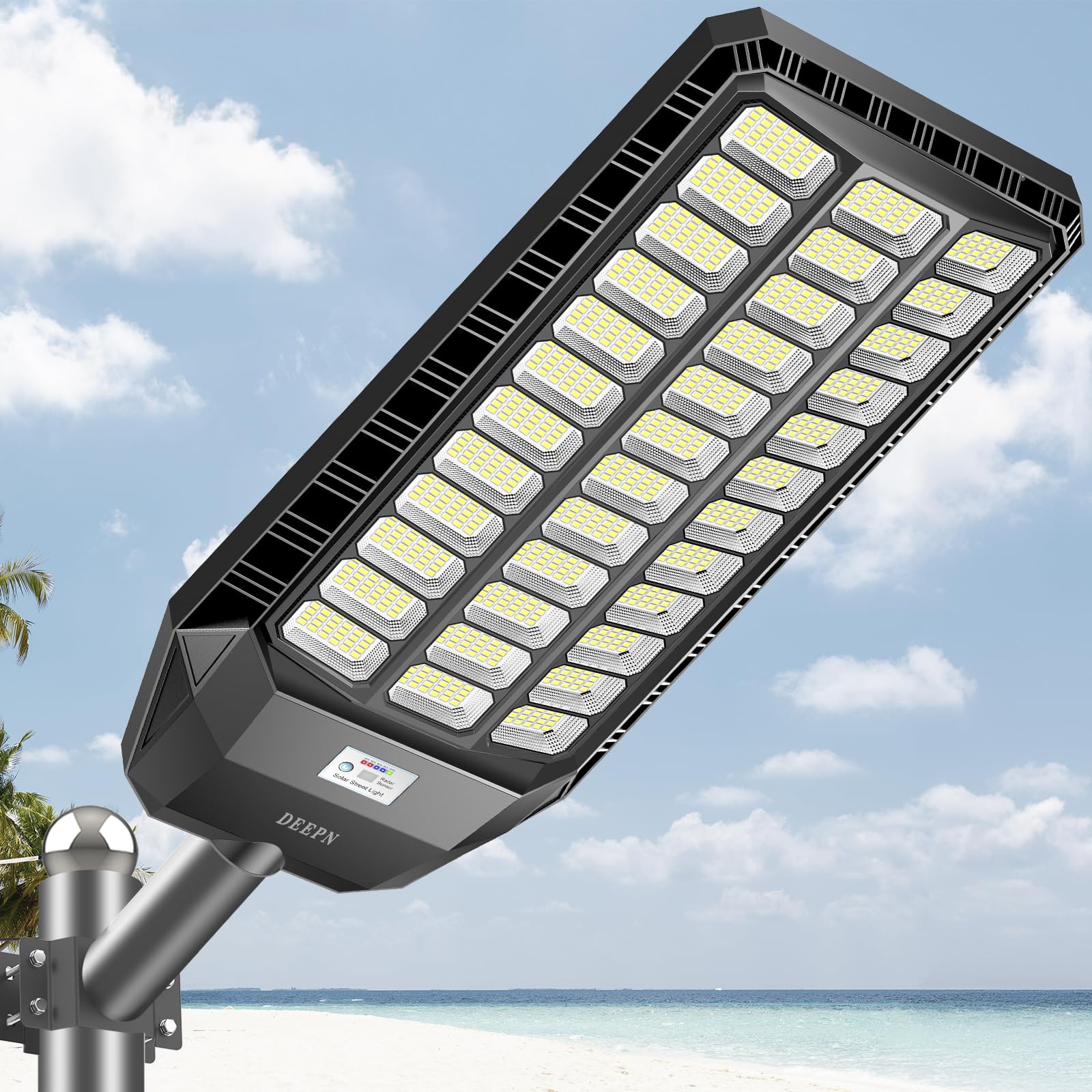 Photo 1 of ***HARDWARE NOT INCLUDED*** Deepn 9500W Solar Street Light, Commercial Grade Street Lights, IP67 Waterproof Solar Parking Lot Lights Dusk to Dawn Outdoor Lighting LED Security Flood Motion Sensor 1PACK