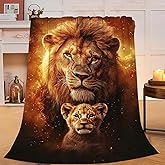 Lion Blanket Lion Cub Throw Blanket Gifts for Men Women Boys Girls Kids Adults Super Soft Cozy Plush Fluffy Fuzzy Fleece Blanket Home Decor 40''X50''