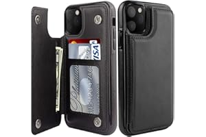 LETO for iPhone 15 Pro Max Case Flip Folio Leather Wallet - Fashionable Designs - Card Slots,Kickstand - Protective Phone Case for Women and Girls - 6.7" - Black